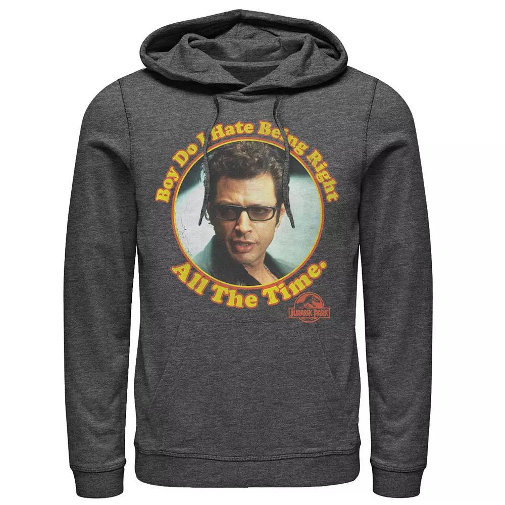 Men's Jurassic Park Hate Being Right All The Time Hoodie, Size: Small, Grey Heather Product Image