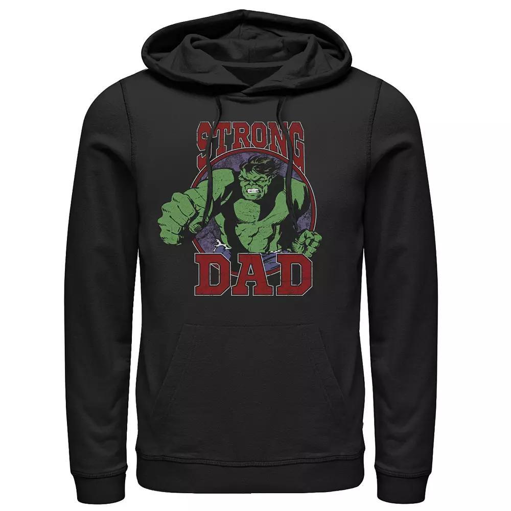 Men's Marvel Father's Day Captain America Super Dad Portrait Hoodie, Size: Medium, Black Product Image