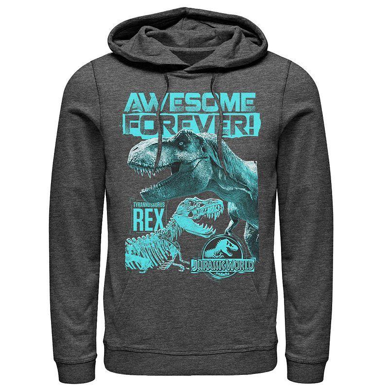 Men's Jurassic World Two T-Rex Awesome Forever Hoodie, Size: Large, Grey Heather Product Image
