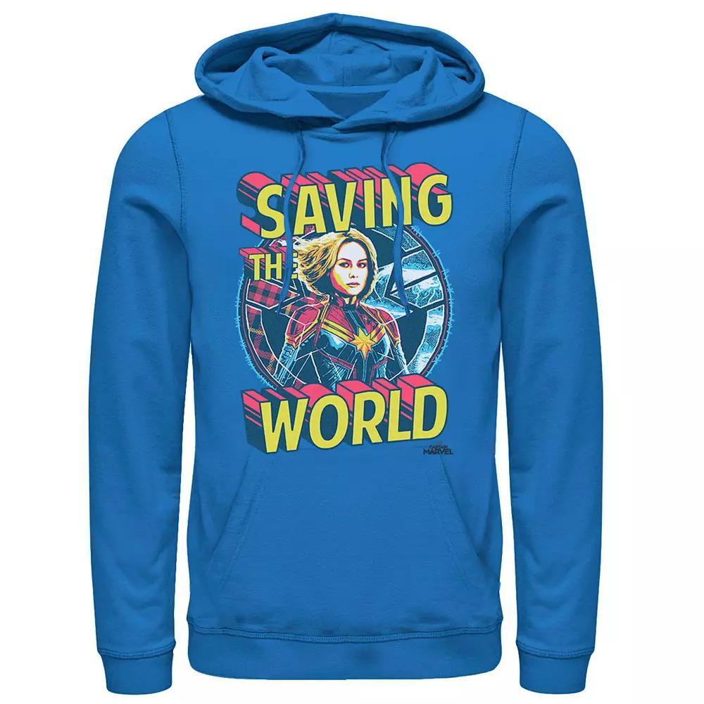 Men's Marvel Captain Marvel Saving The World Portrait Pullover Hoodie, Size: XXL, Royal Product Image