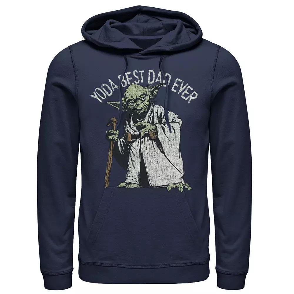 Men's Star Wars "Yoda Best Dad Ever" Hoodie, Size: Small, Blue Product Image