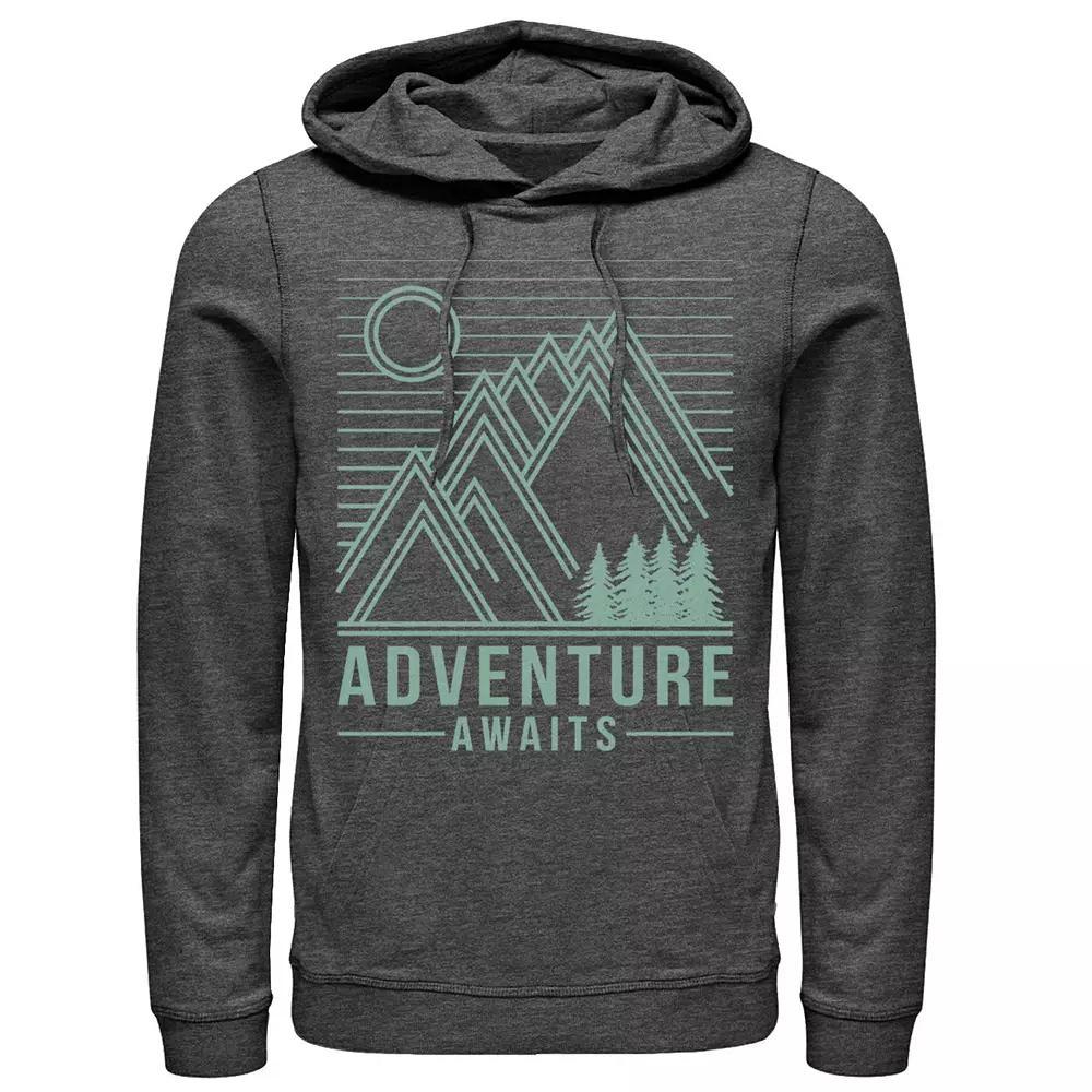 Men's Fifth Sun Adventure Awaits Line Art Hoodie, Size: Medium, Grey Heather Product Image