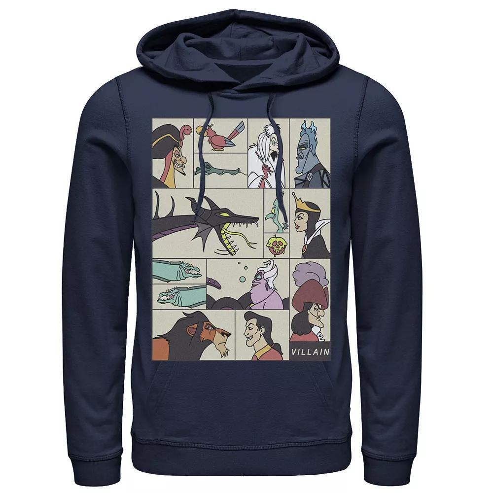 Disney's Villains Men's Comic Style Portrait Panels Hoodie, Size: XL, Black Product Image
