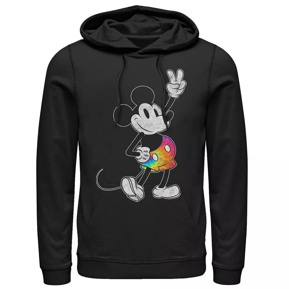 Disney's Mickey & Friends Mickey Men's Tie Dye Pants Portrait Hoodie, Size: Medium, Black Product Image