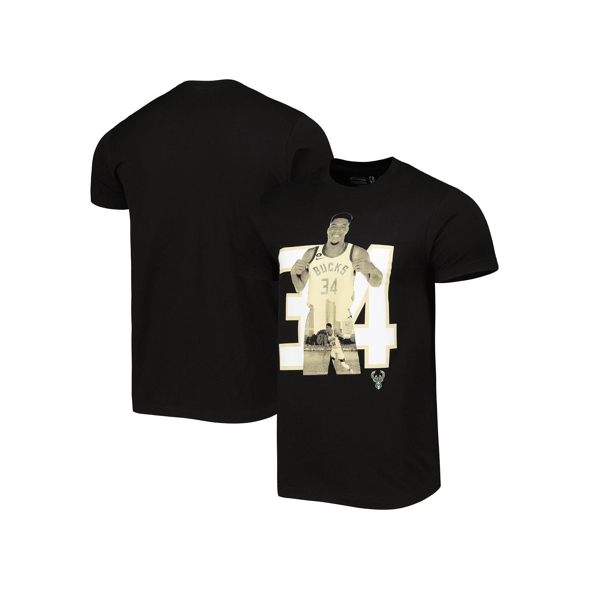 Men's Stadium Essentials Giannis Antetokounmpo Black Milwaukee Bucks Player Metro T-Shirt, Size: Medium Product Image