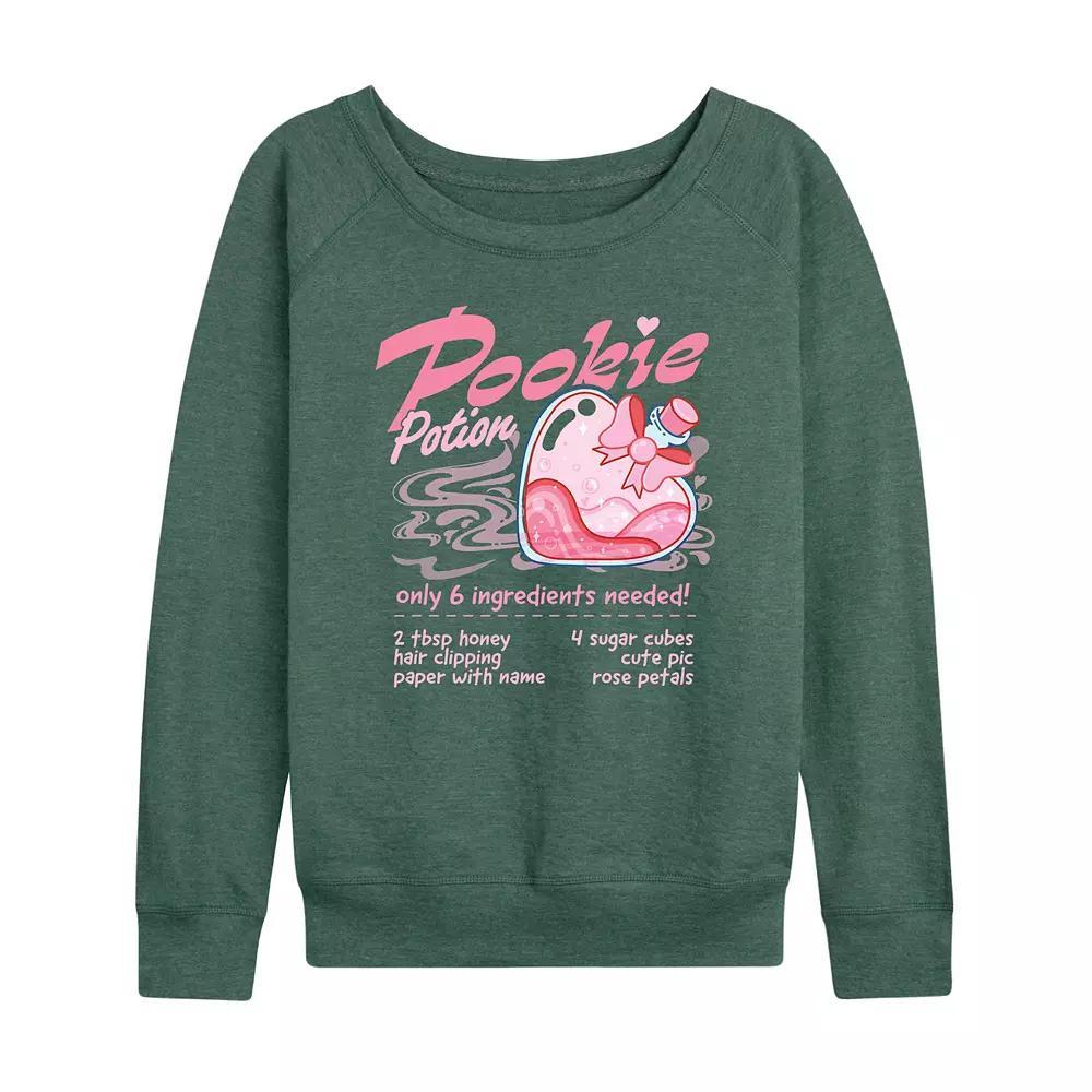 Womens Pookie Potion French Terry Long Sleeve Tee Grey Blue Product Image