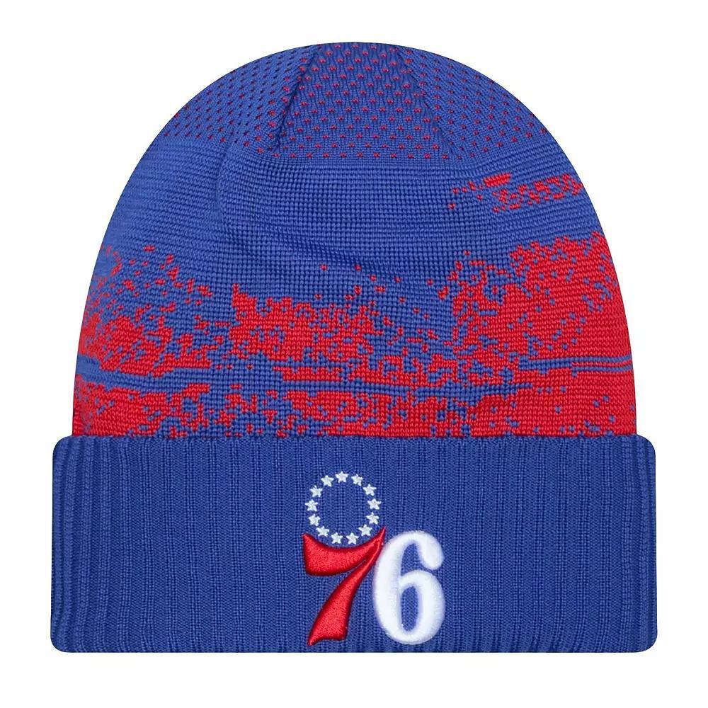 Men's New Era  Royal Philadelphia 76ers Tip-Off Cuffed Knit Hat, 76r Blue Product Image