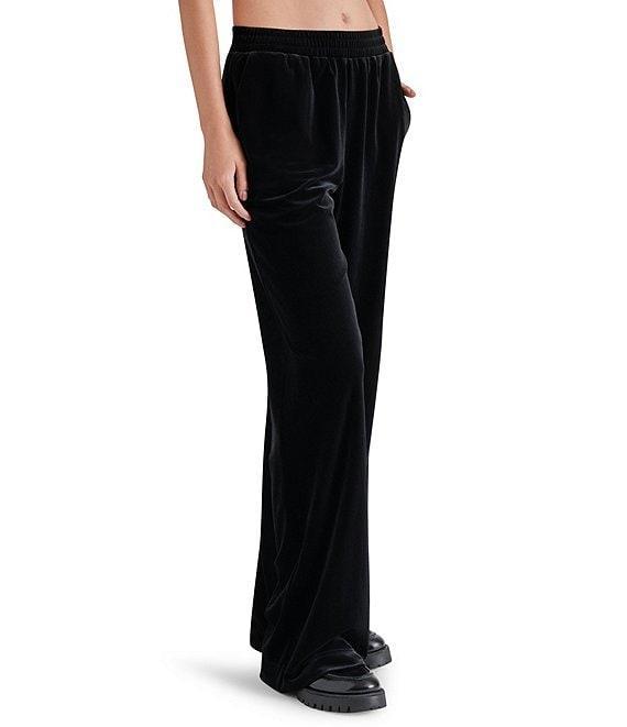 Steve Madden Gilda Stretch Velvet Straight Wide Leg Pull-On Pants Product Image