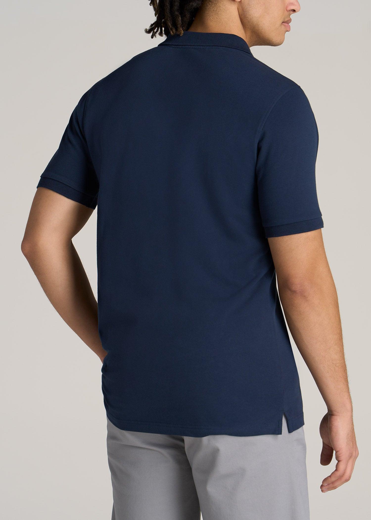 Men's Tall Classic Polo with Embroidered Logo in Marine Navy Product Image