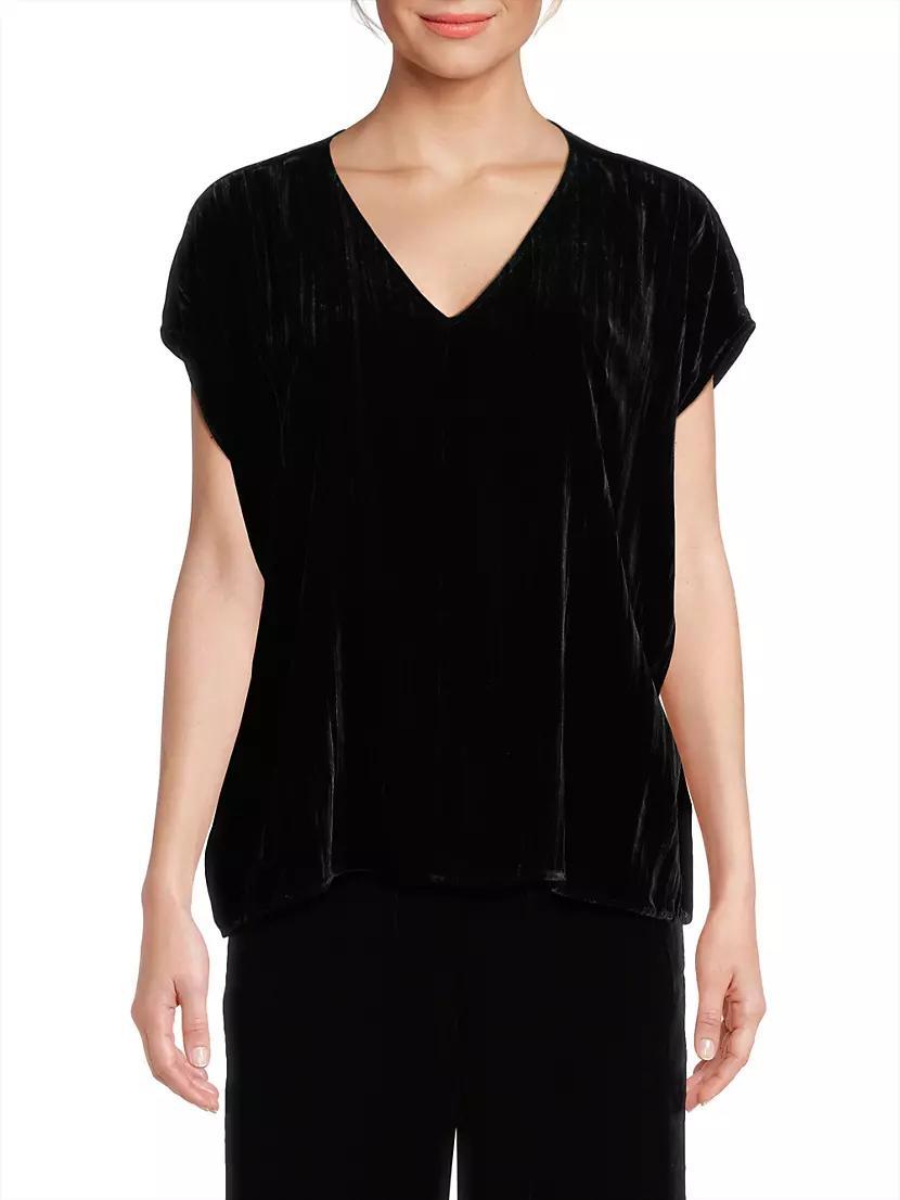 Silk-Blend V-Neck T-Shirt Product Image