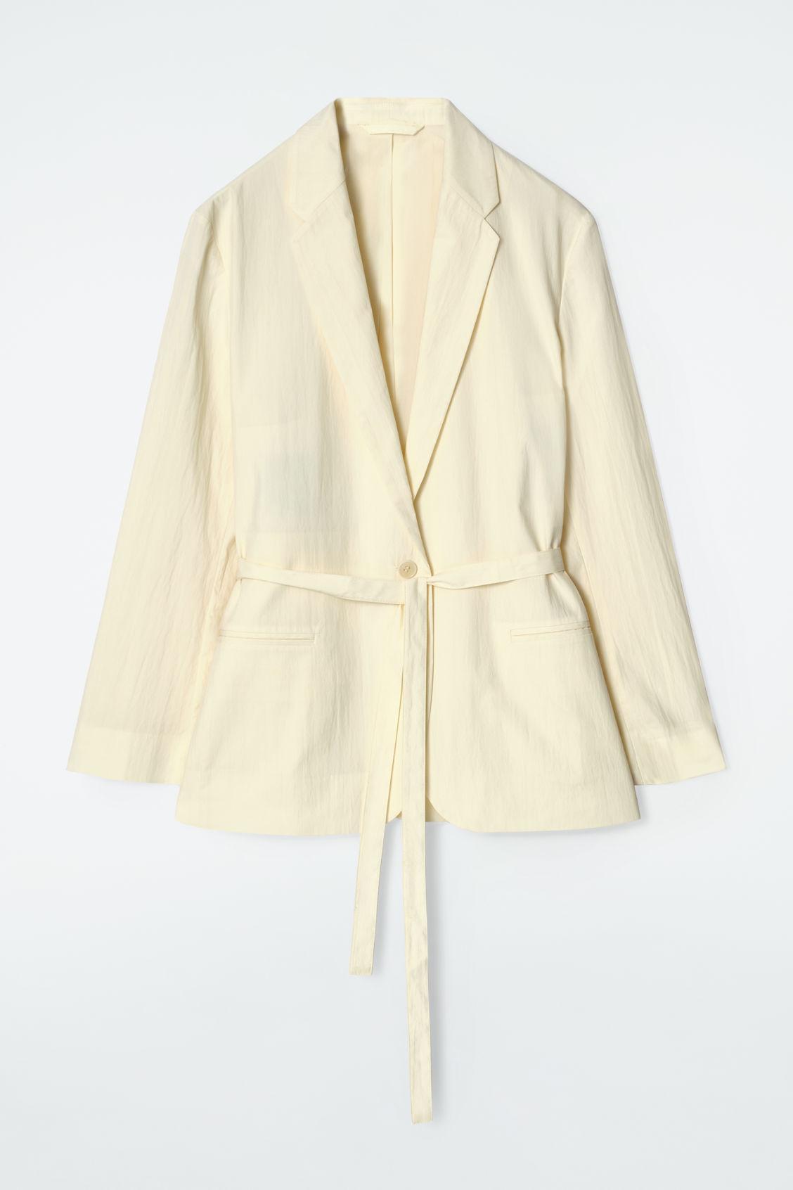 TIE-WAIST COTTON BLAZER Product Image