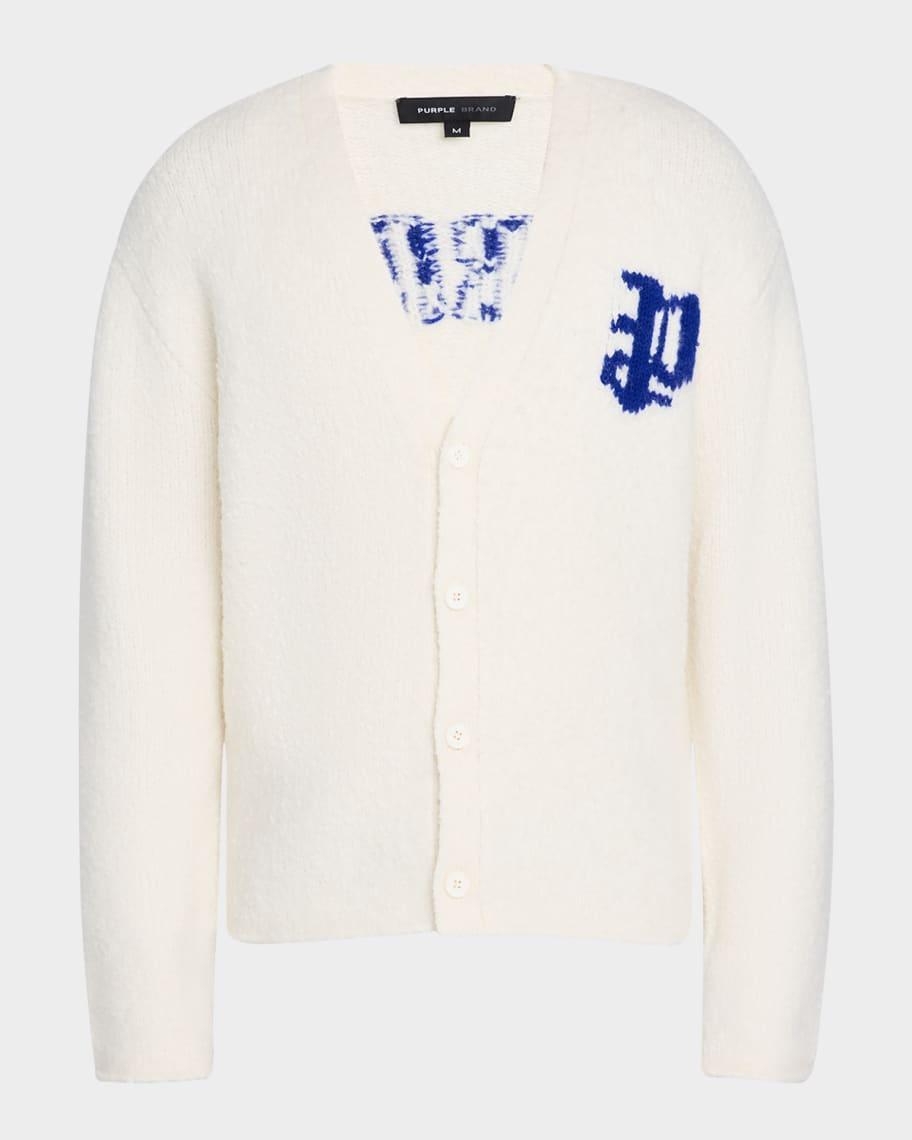 Mens Logo Knit V-Neck Cardigan Product Image