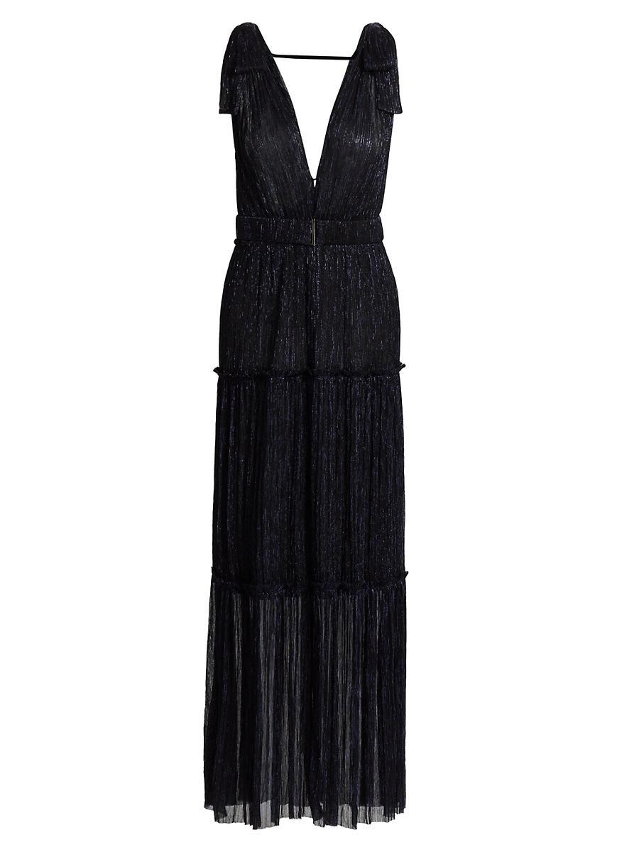 Womens Helena Metallic Tiered Maxi Dress Product Image