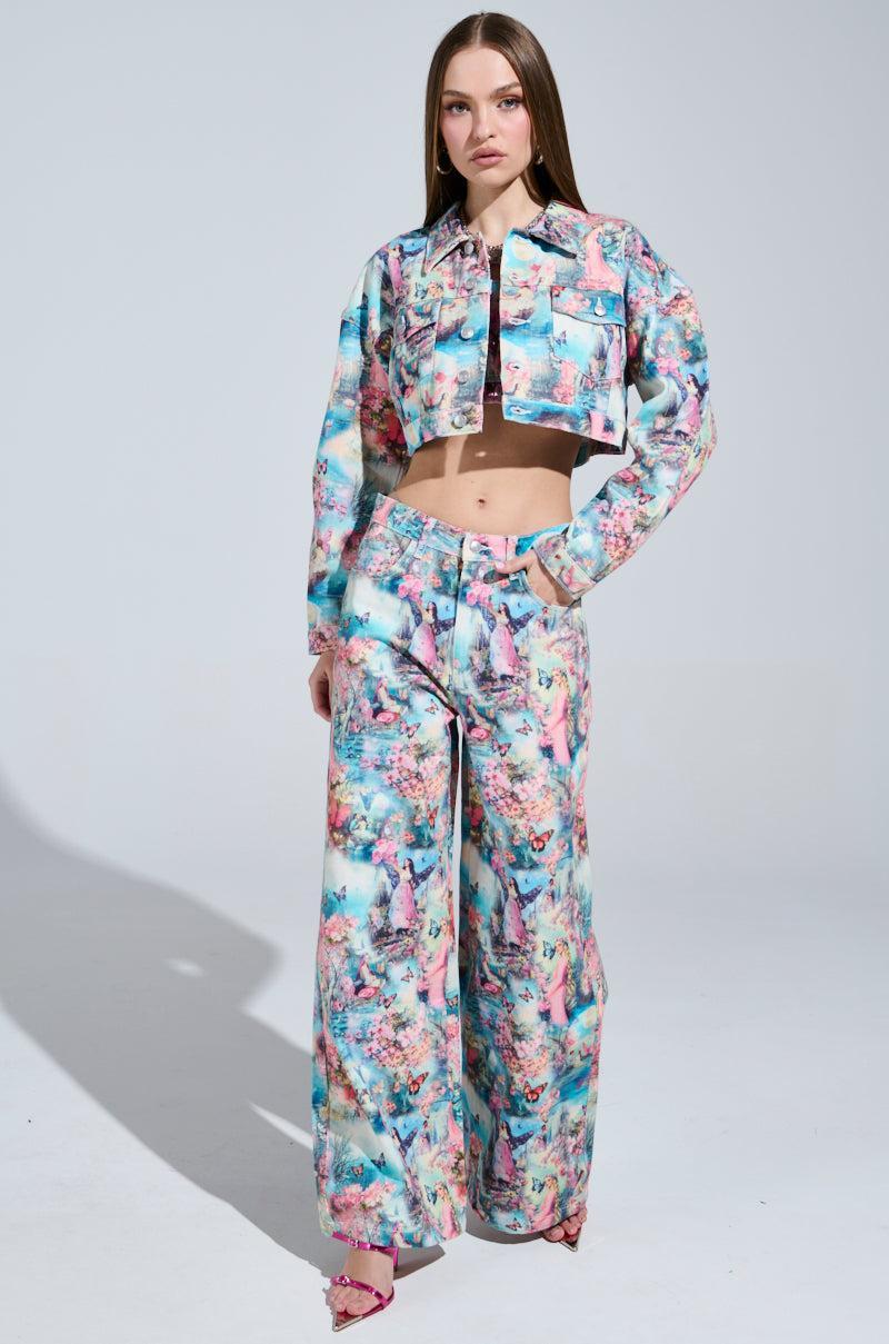 AKIRA Female Fantasy Printed Denim Jacket Product Image