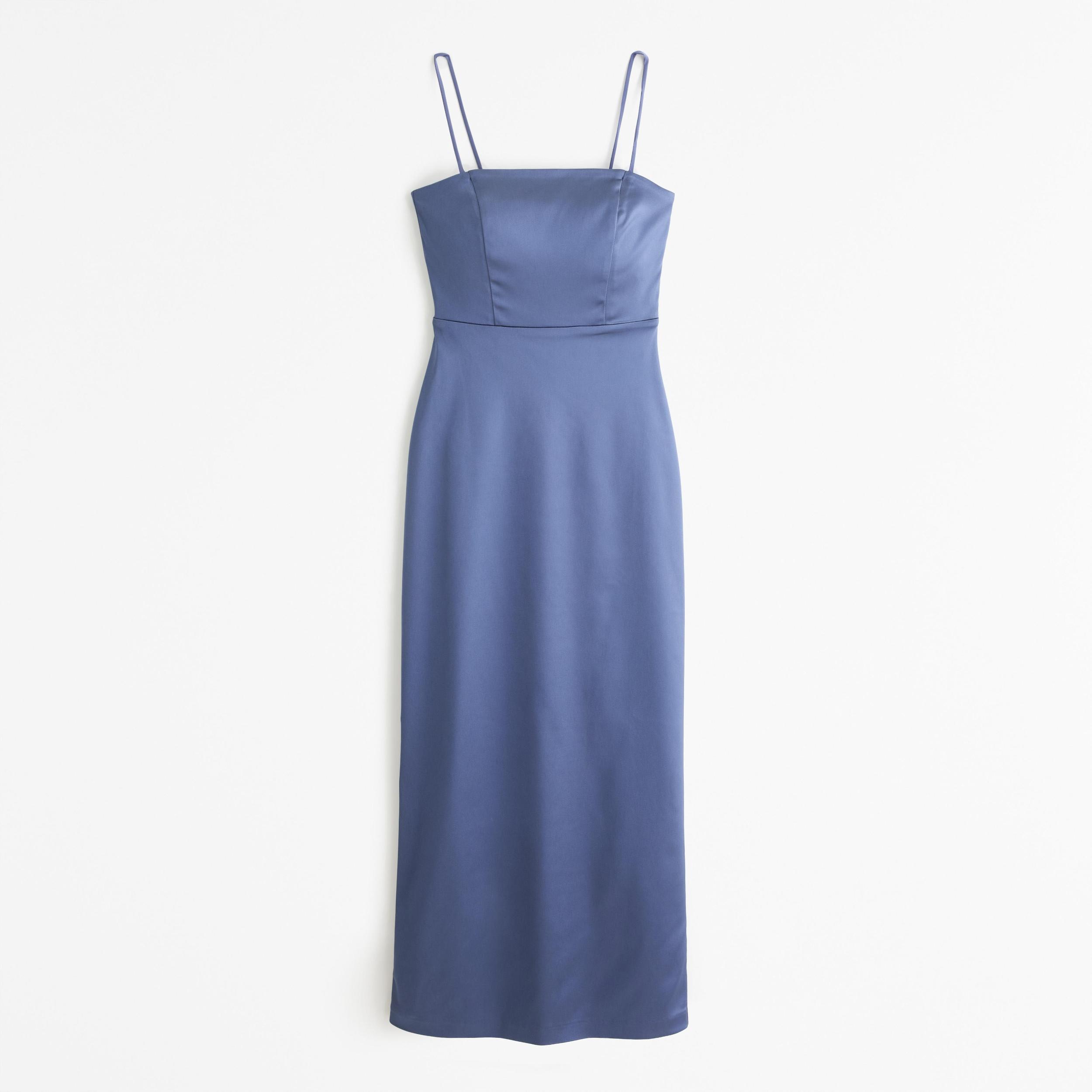 Stretch Satin Strapless Maxi Dress Product Image