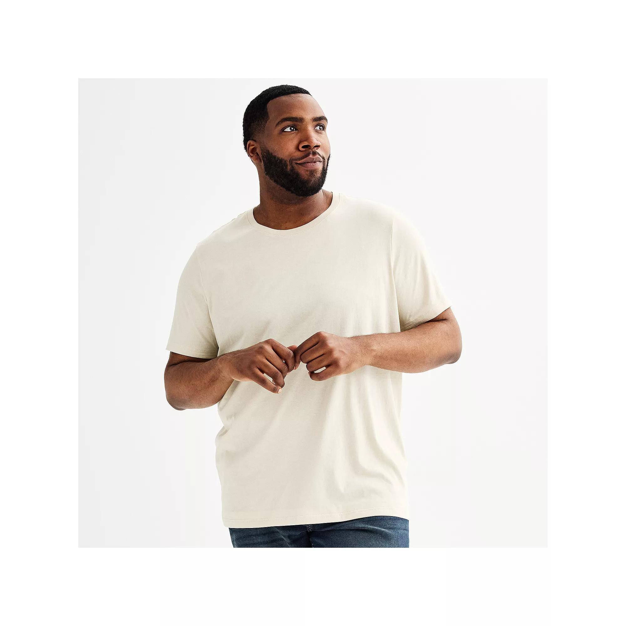 Big & Tall Sonoma Goods For Life® Short Sleeve Crewneck T-Shirt, Men's, Size: Medium Tall, Graceful Beige Product Image