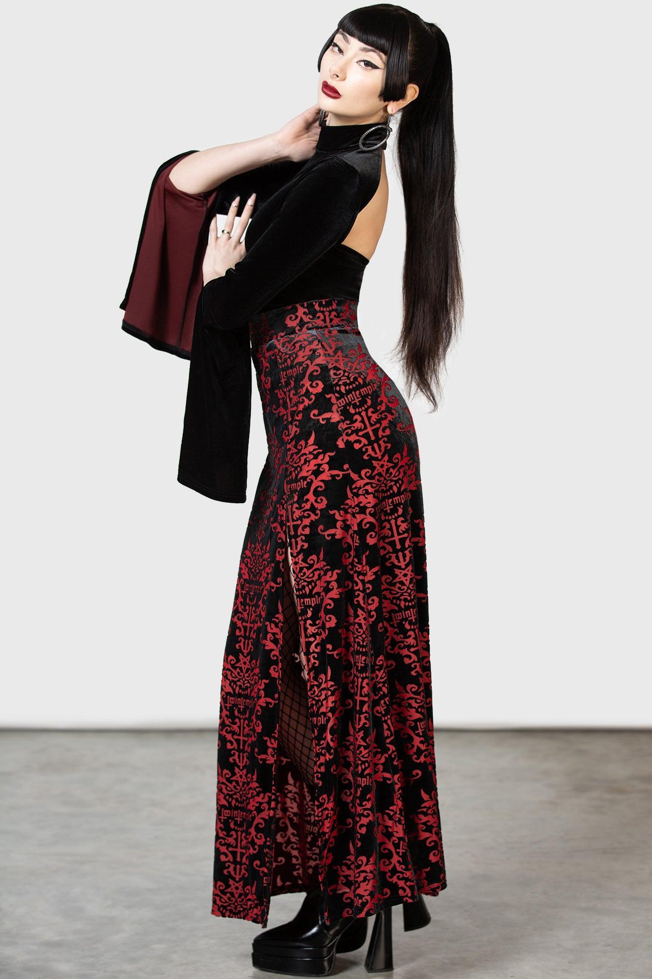 Scarlet Fiend Maxi Skirt - Resurrect Female Product Image