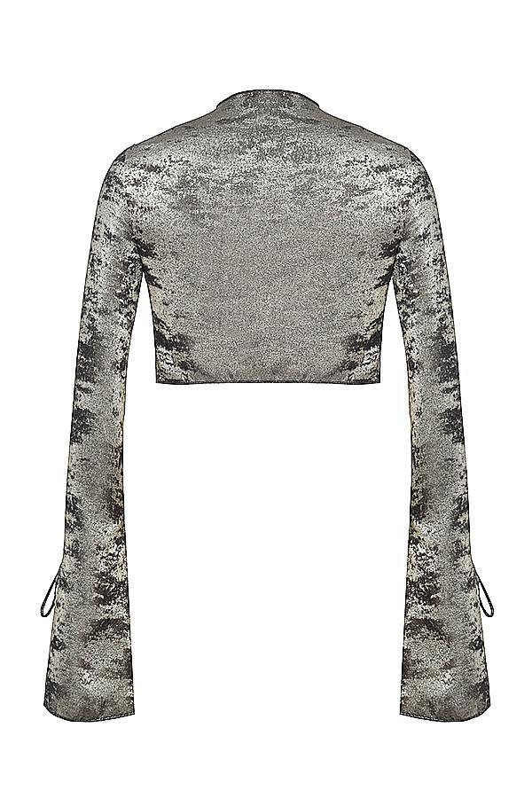 Clara  pewter bias cut midi skirt Product Image