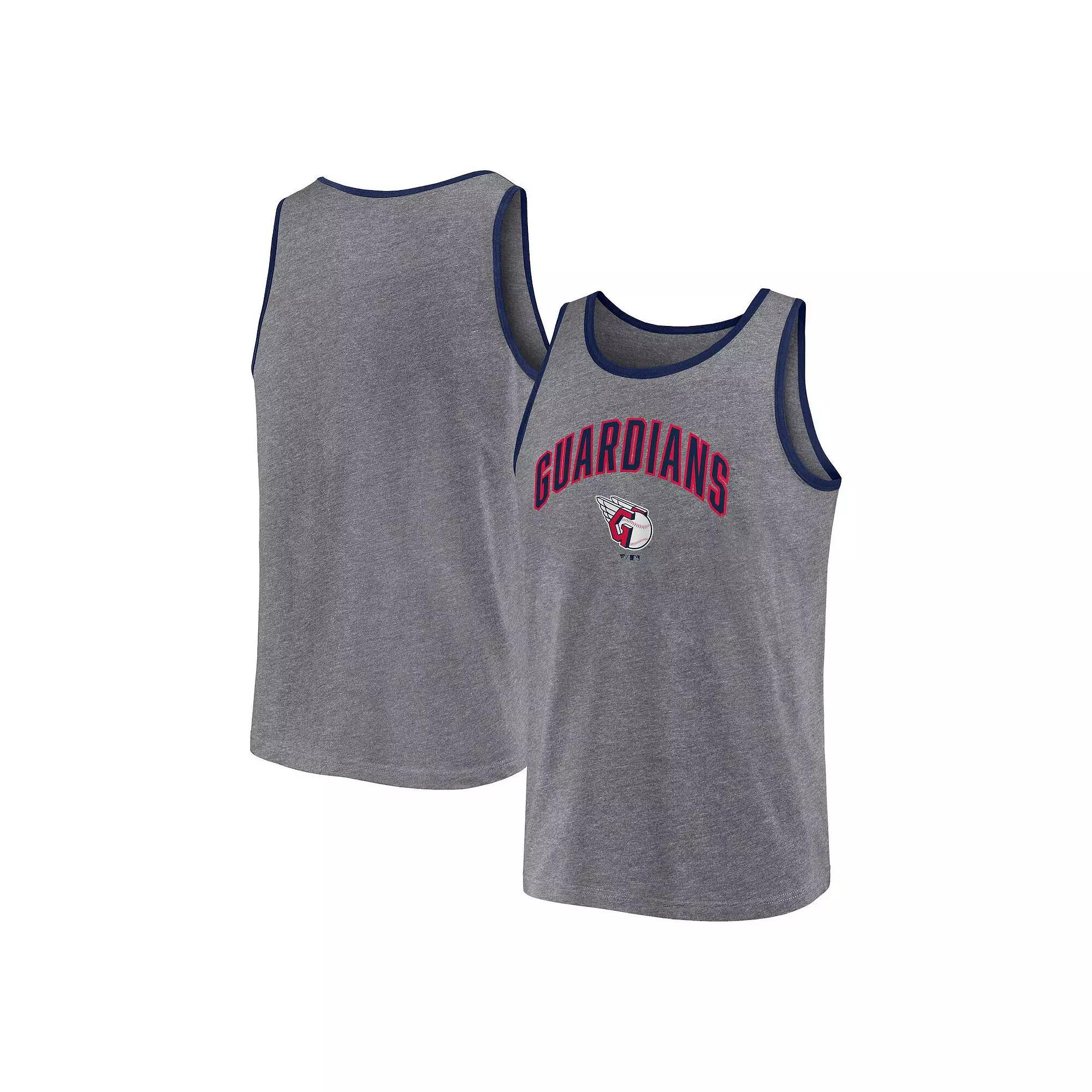 Men's Profile Heather Charcoal Cleveland Guardians Big & Tall Arch Over Logo Tank Top, Size: 3XB, Grd Charco Product Image
