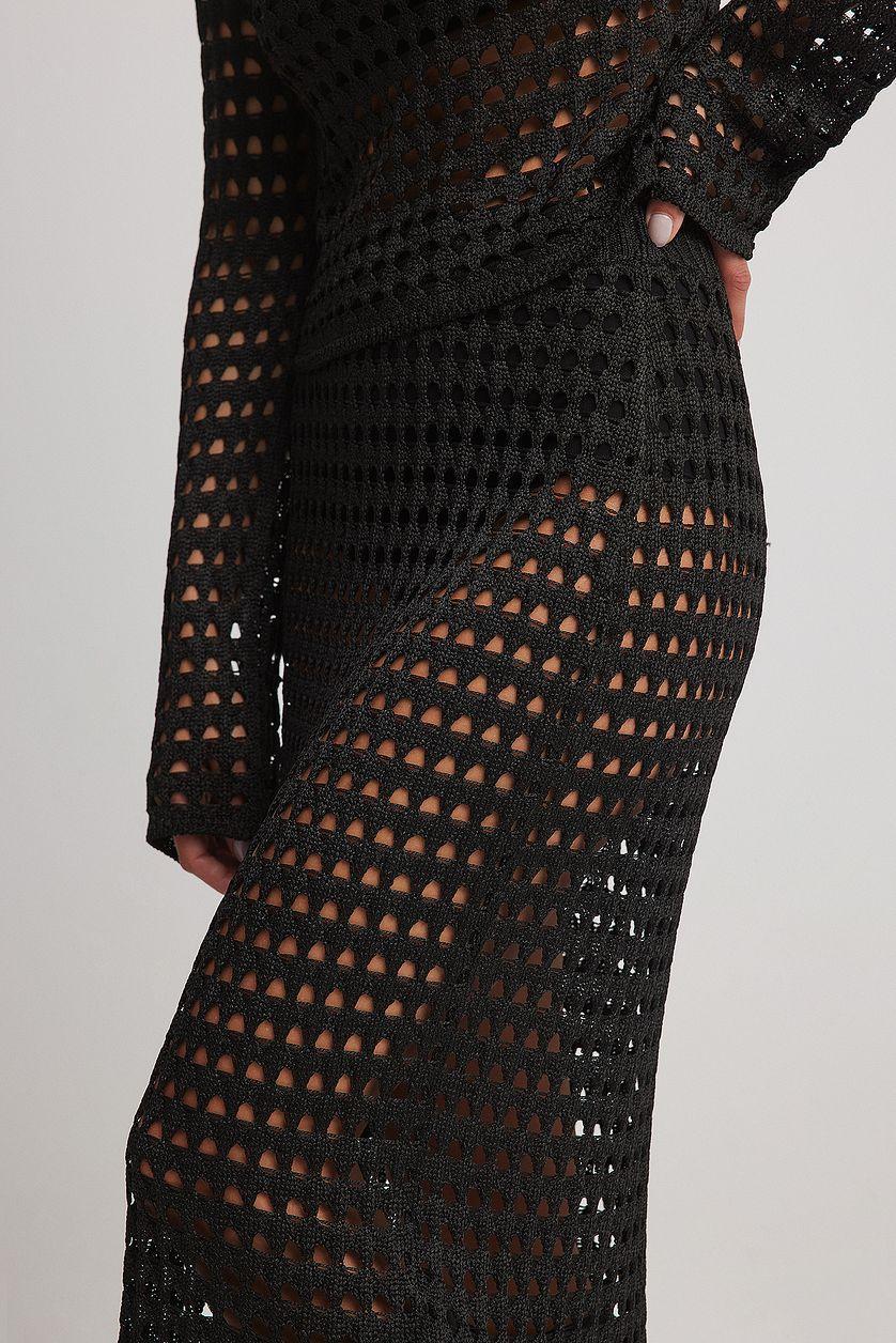 Crochet Knitted Midi Skirt Product Image