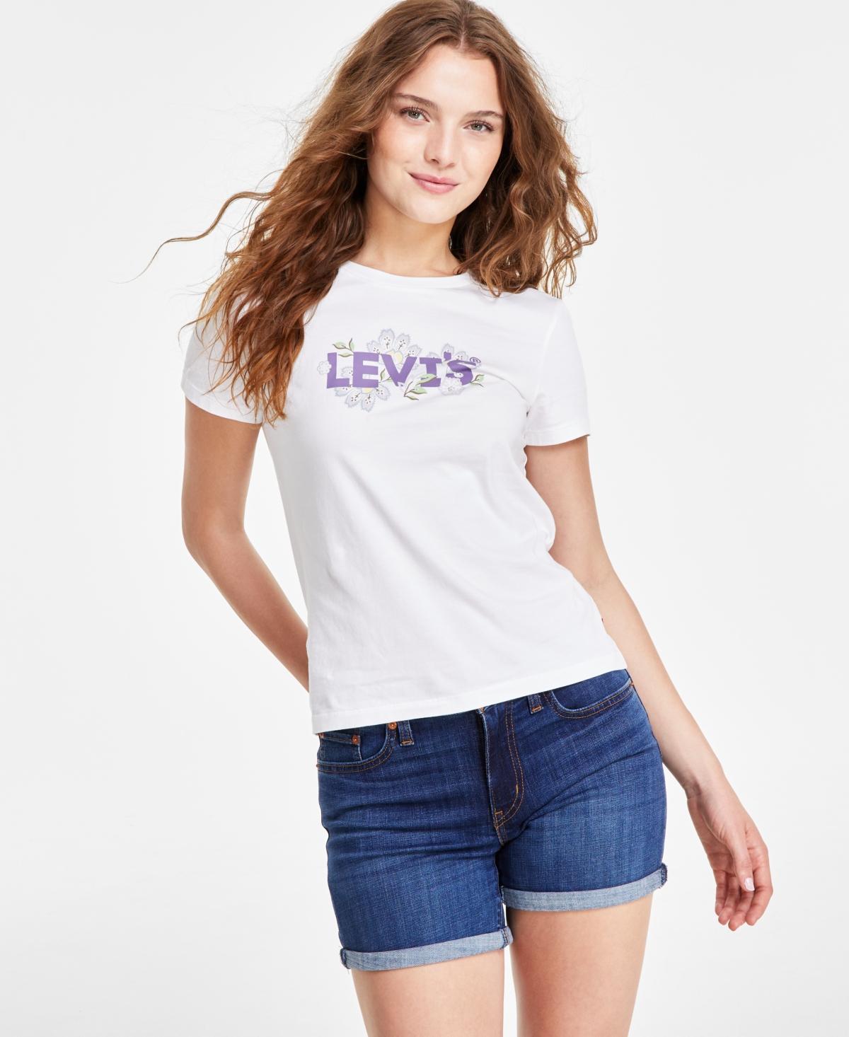 Women's Levi's® Logo Perfect Tee, Size: XS, Housemark Smokestack Product Image