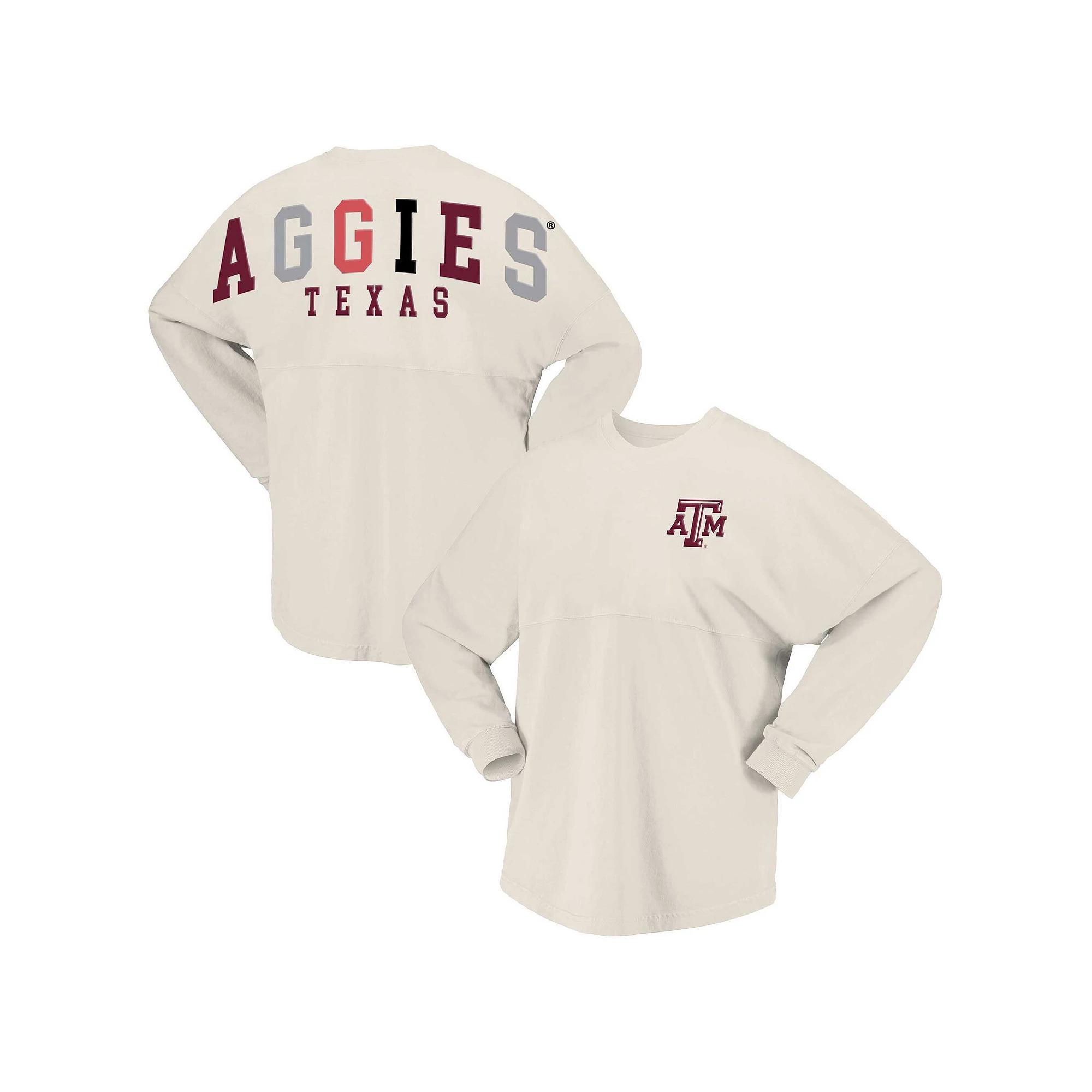 Women's Spirit Jersey Tan Texas A&M Aggies Rainbow Arch Long Sleeve T-Shirt, Size: XXL, Team Product Image