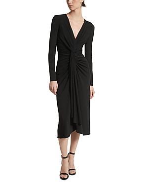 Womens Gathered Draped Midi-Dress Product Image