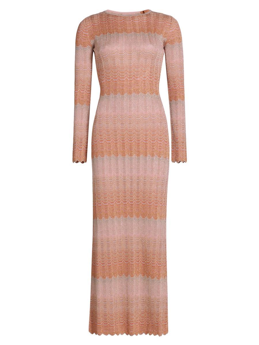 Womens Gradient Stripe Open-Back Maxi Dress Product Image
