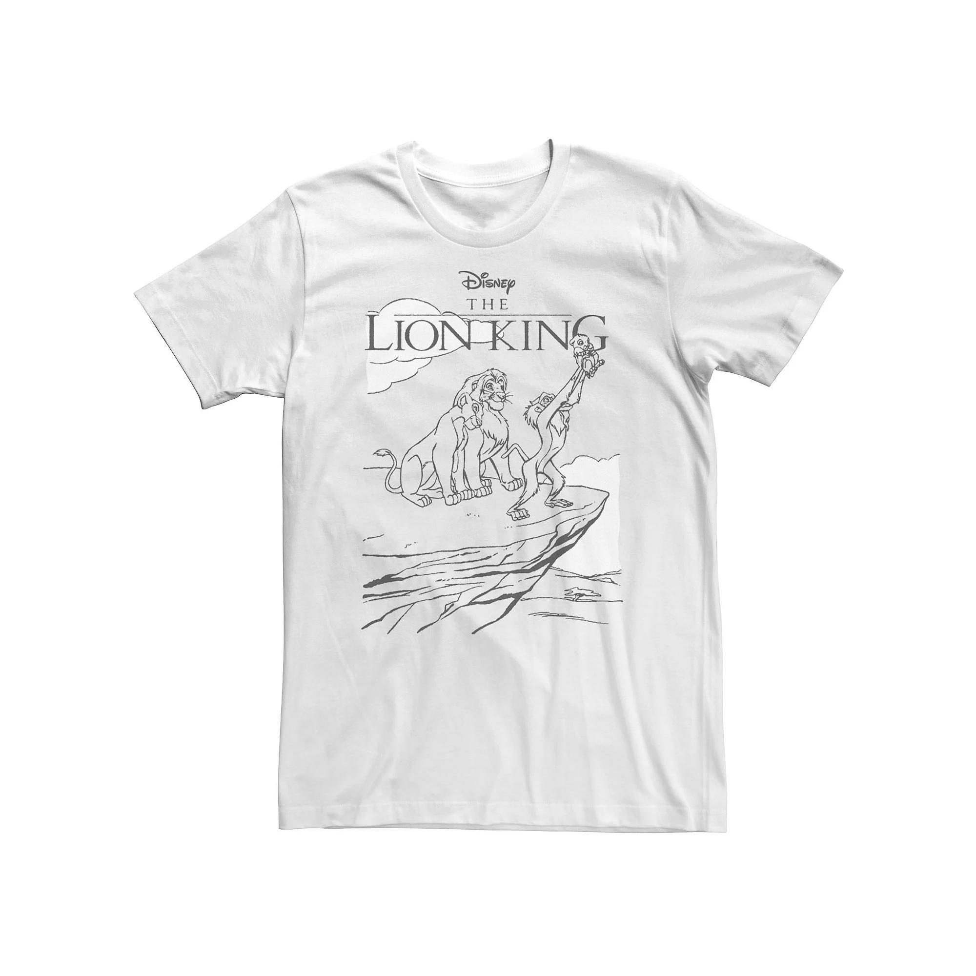 Big & Tall Disney The Lion King Pride Rock Line Art Tee, Men's, Size: 4XL Tall, Athletic Grey Product Image