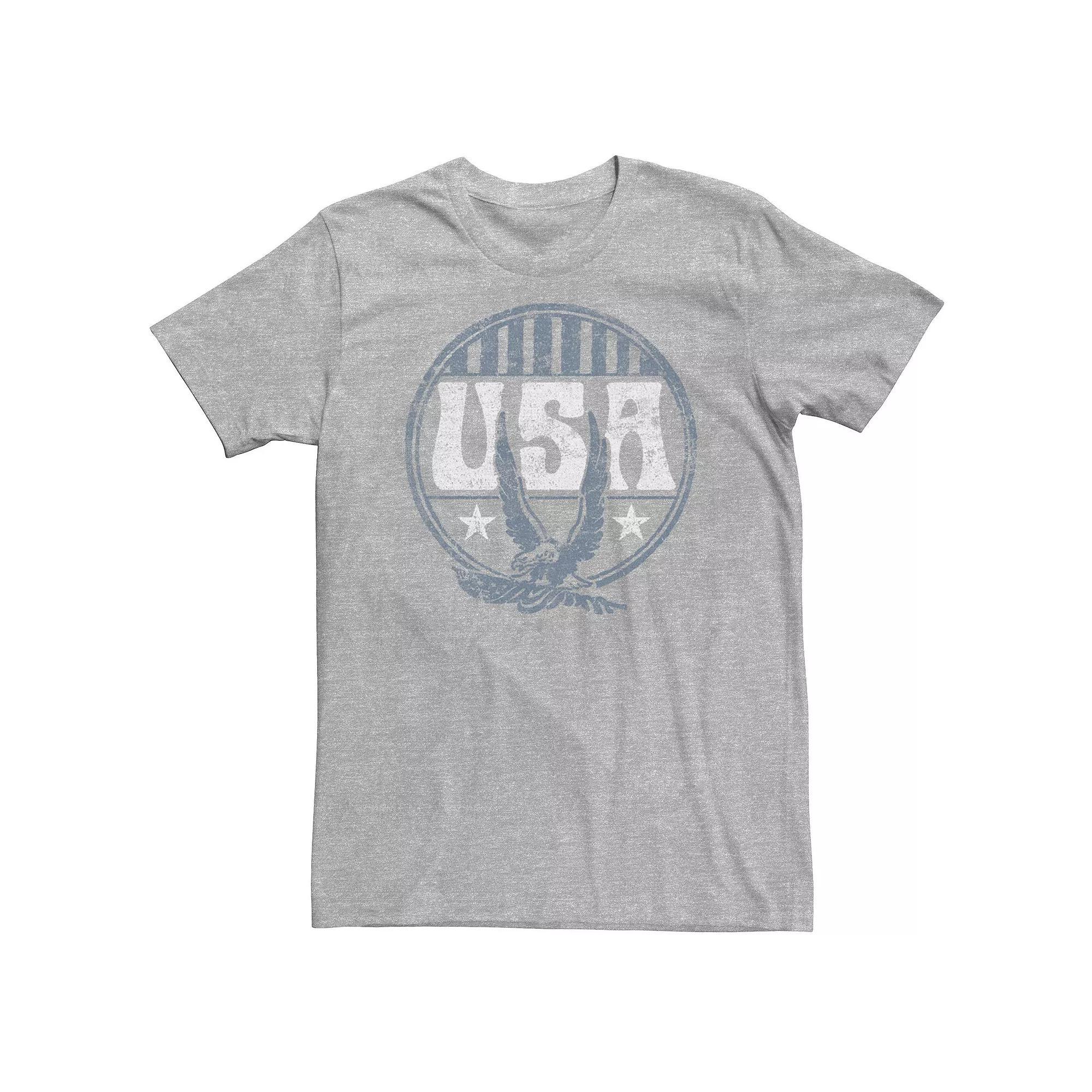Big & Tall Americana Vintage USA Eagle Stars and Stripes Circle Tee, Men's, Size: 3XL, Athletic Grey Product Image