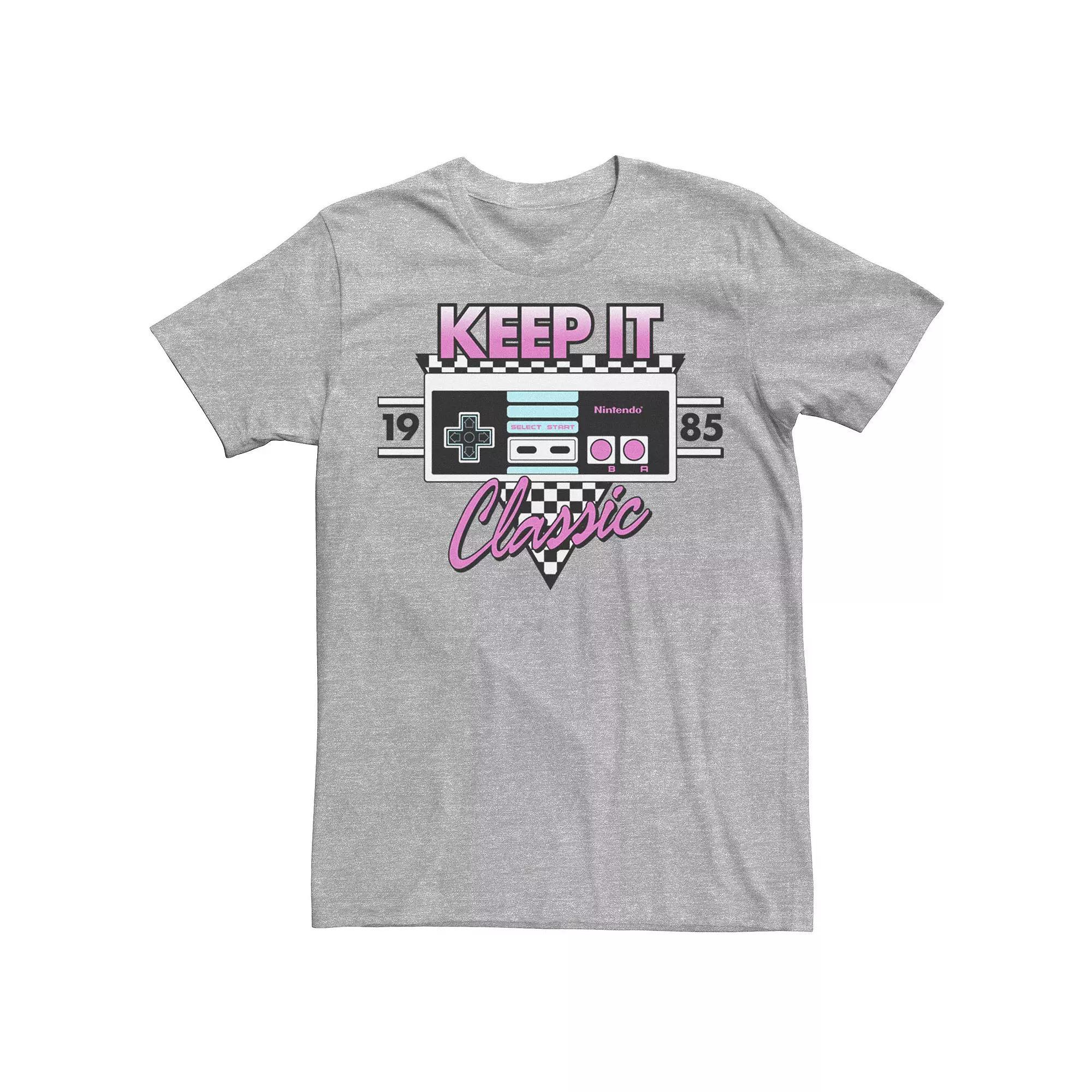 Mens Nintendo 1985 Classic NES Controller Tee Athletic Grey Product Image