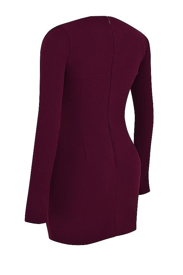 Marcella  merlot plunge corset dress Product Image