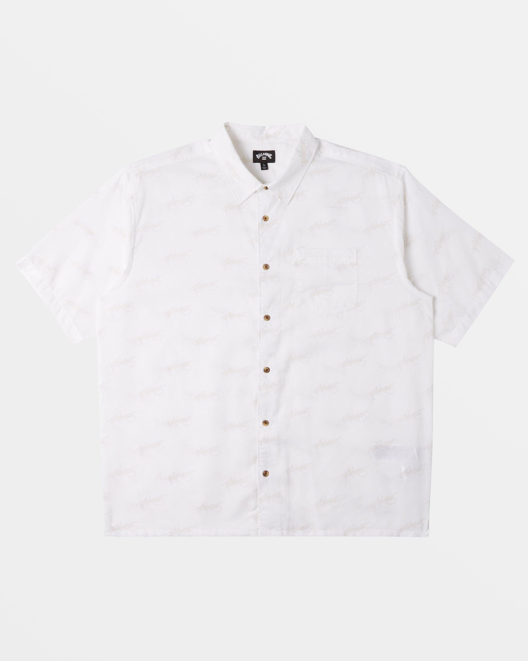 Script Short Sleeve Shirt - White Male Product Image
