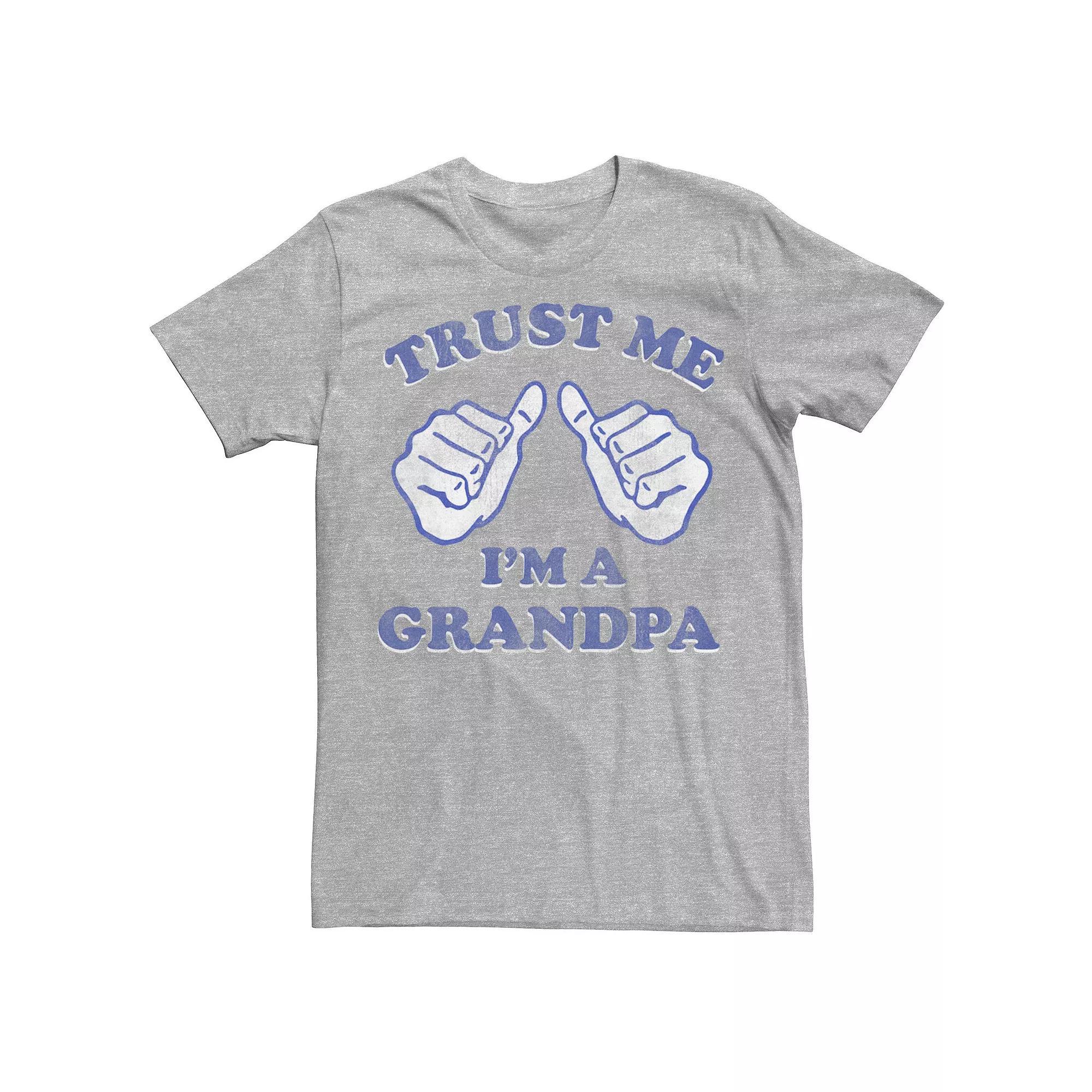 Men's Trust Me I'm A Grandpa Thumbs Up Graphic Tee, Size: Small, Athletic Grey Product Image