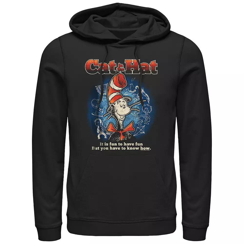 Men's Dr. Seuss The Cat In The Hat It Is Fun To Have Fun Graphic Hoodie, Size: Small, Black Product Image