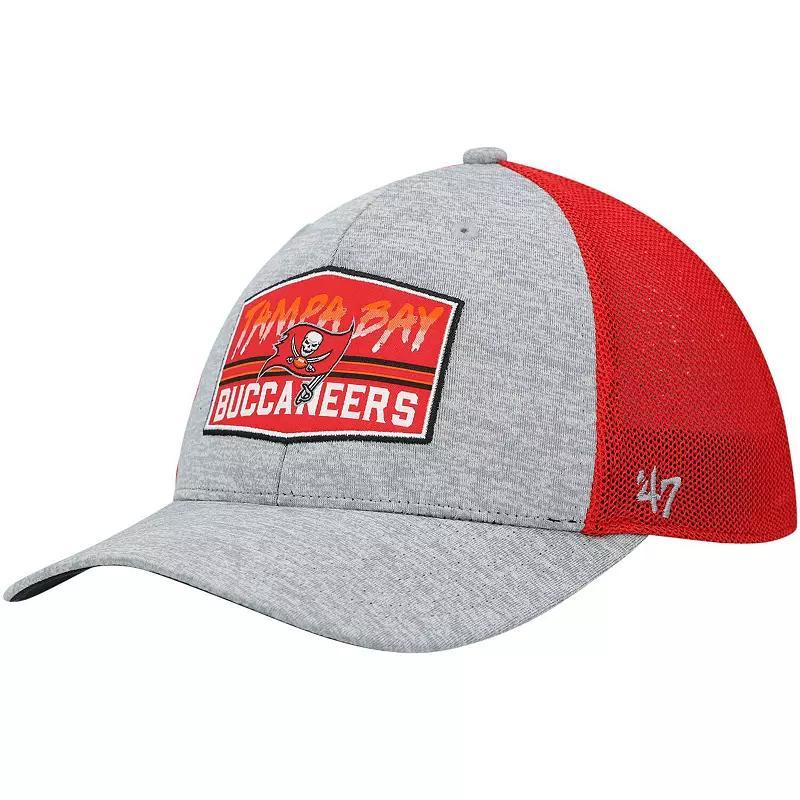 Men's '47 Heathered Gray/Red Tampa Bay Buccaneers Motivator Flex Hat, Size: Small/Medium, Grey Product Image