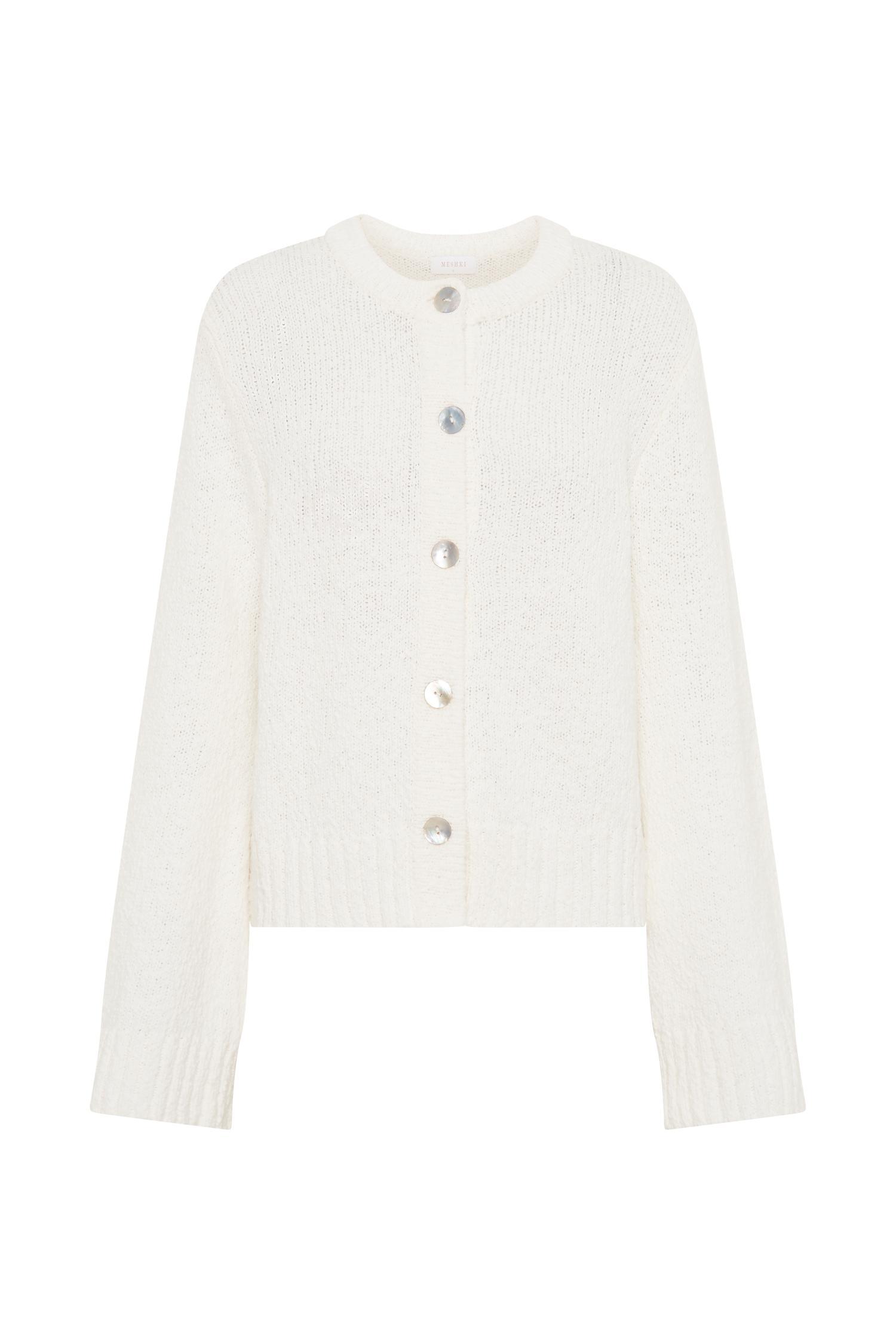Moira Oversized Boucle Cardigan - White Product Image
