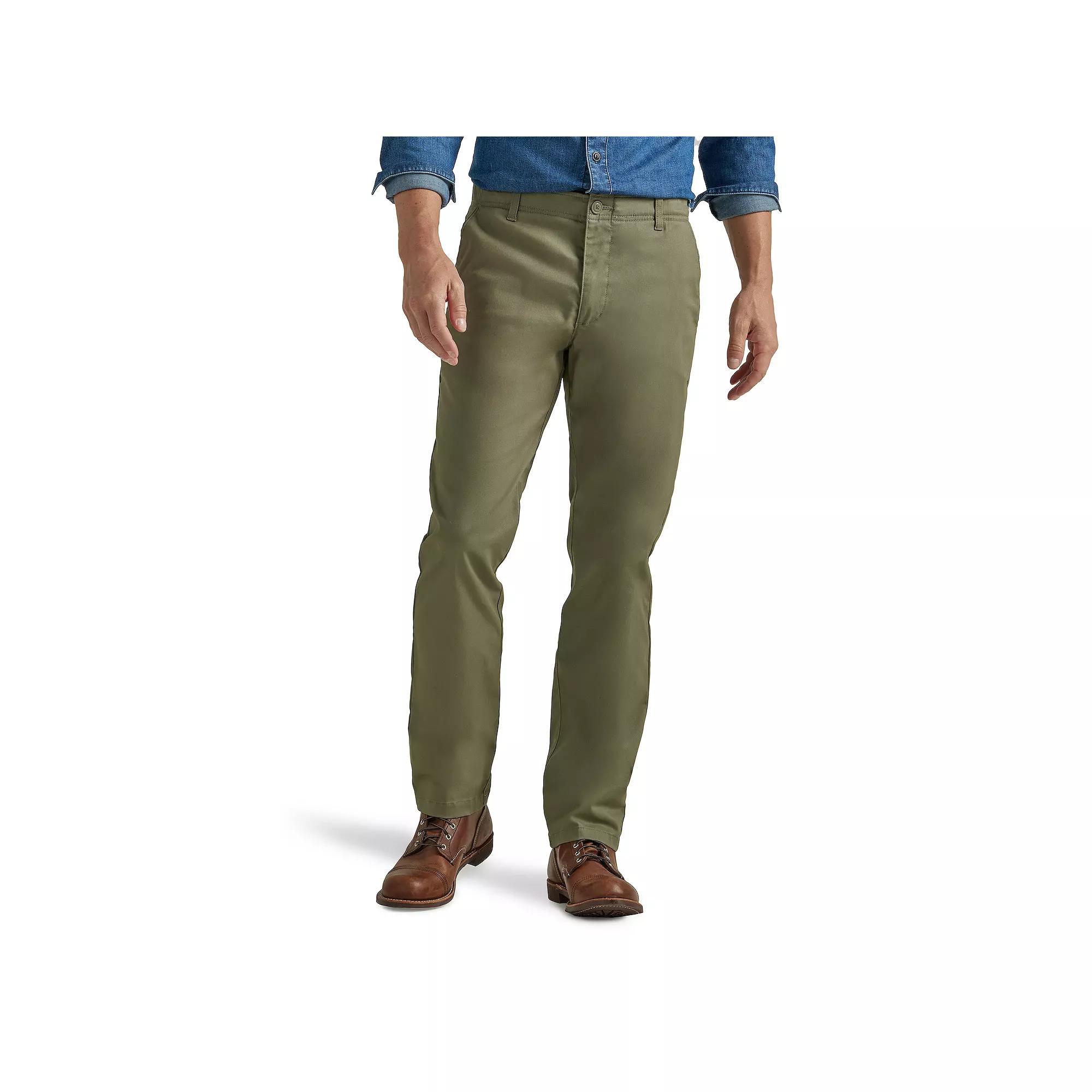 Men's Lee® Performance Series Extreme Comfort Khaki Slim-Fit Flat-Front Pants, Size: 34X29, Muted Green Product Image