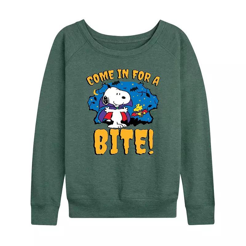 Womens Peanuts Snoopy Vampire French Terry Long Sleeve Tee Product Image