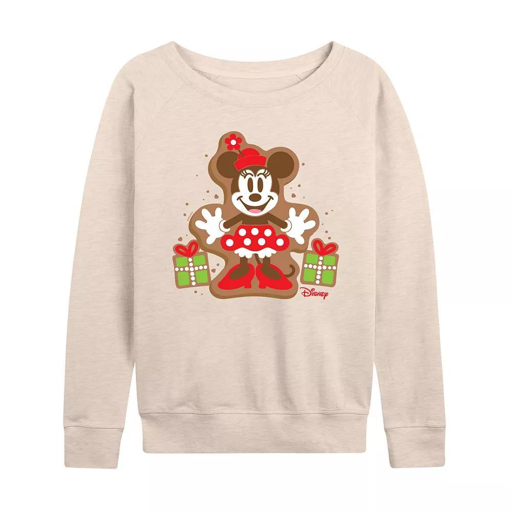 Disney's Minnie Mouse Women's Cookie French Terry Long Sleeve Tee, Size: Medium, Beige Product Image
