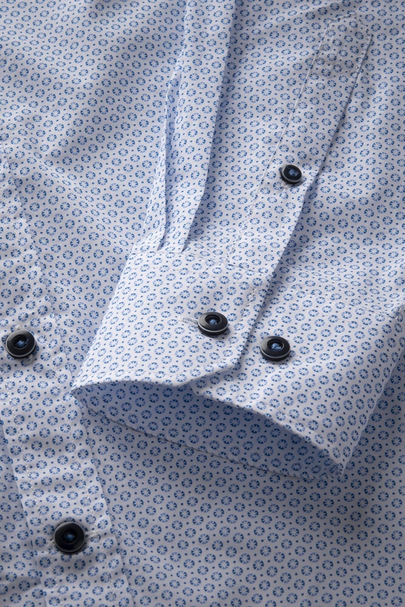 Bugatti Easy Care Long Sleeve Blue Shirt Product Image