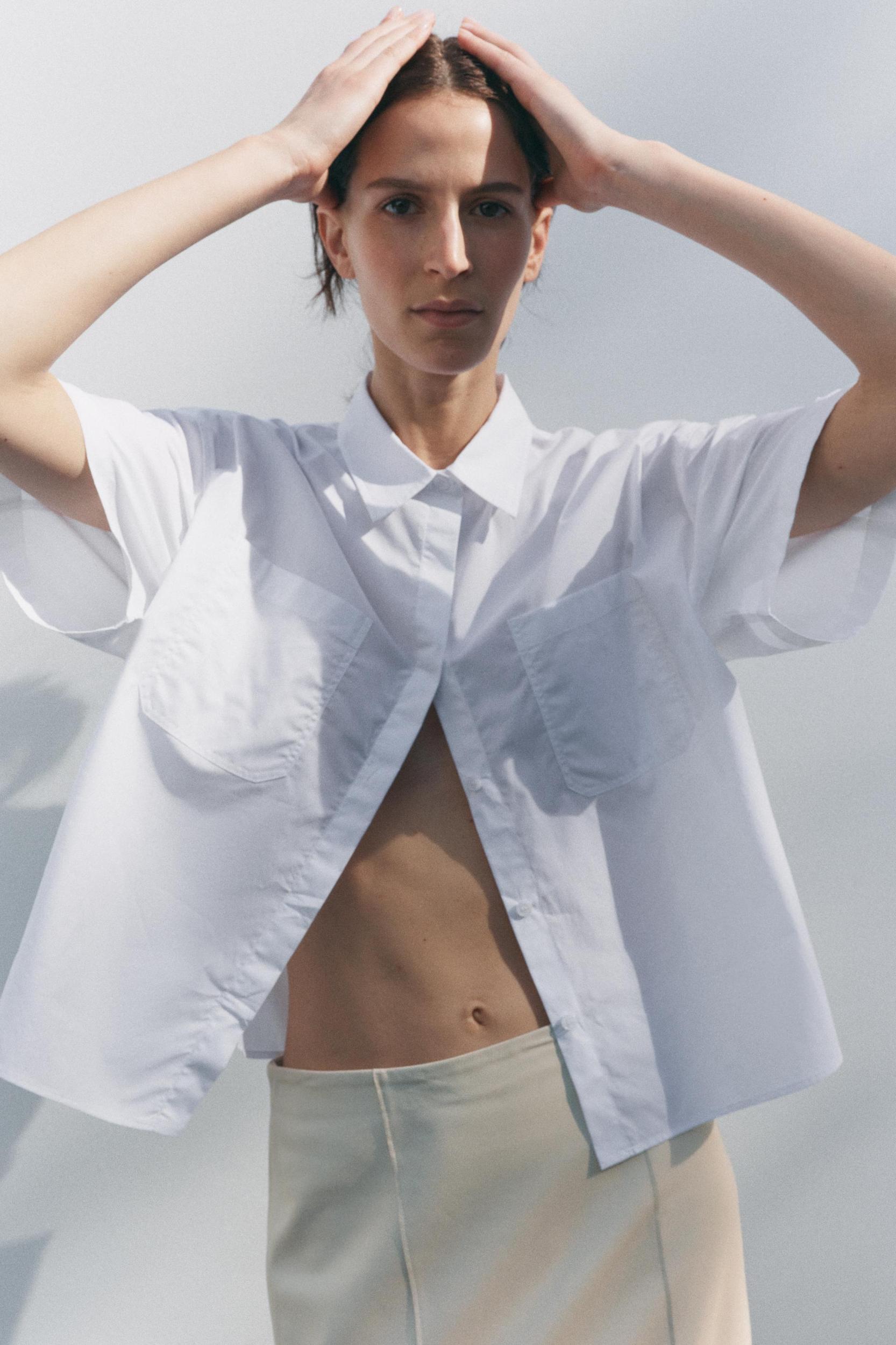 CROPPED POPLIN SHIRT ZW COLLECTION Product Image