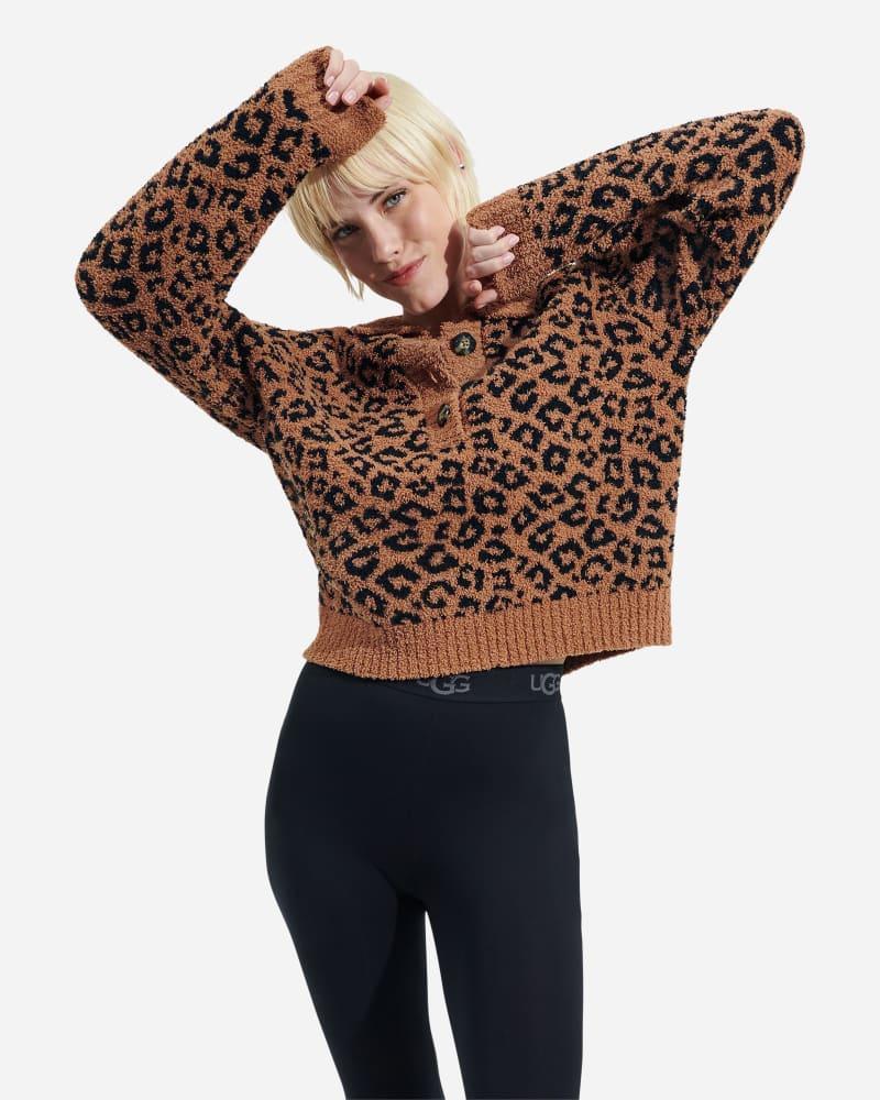 UGG Mowery Top Jacquard (Cider Leopard) Women's Clothing Product Image