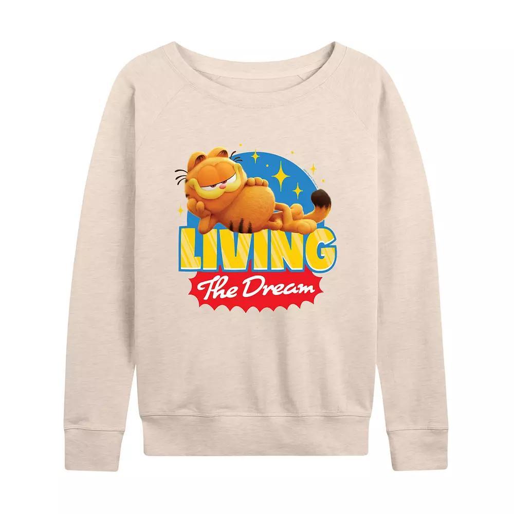 Womens The Garfield Movie Living The Dream French Terry Long Sleeve Tee Product Image