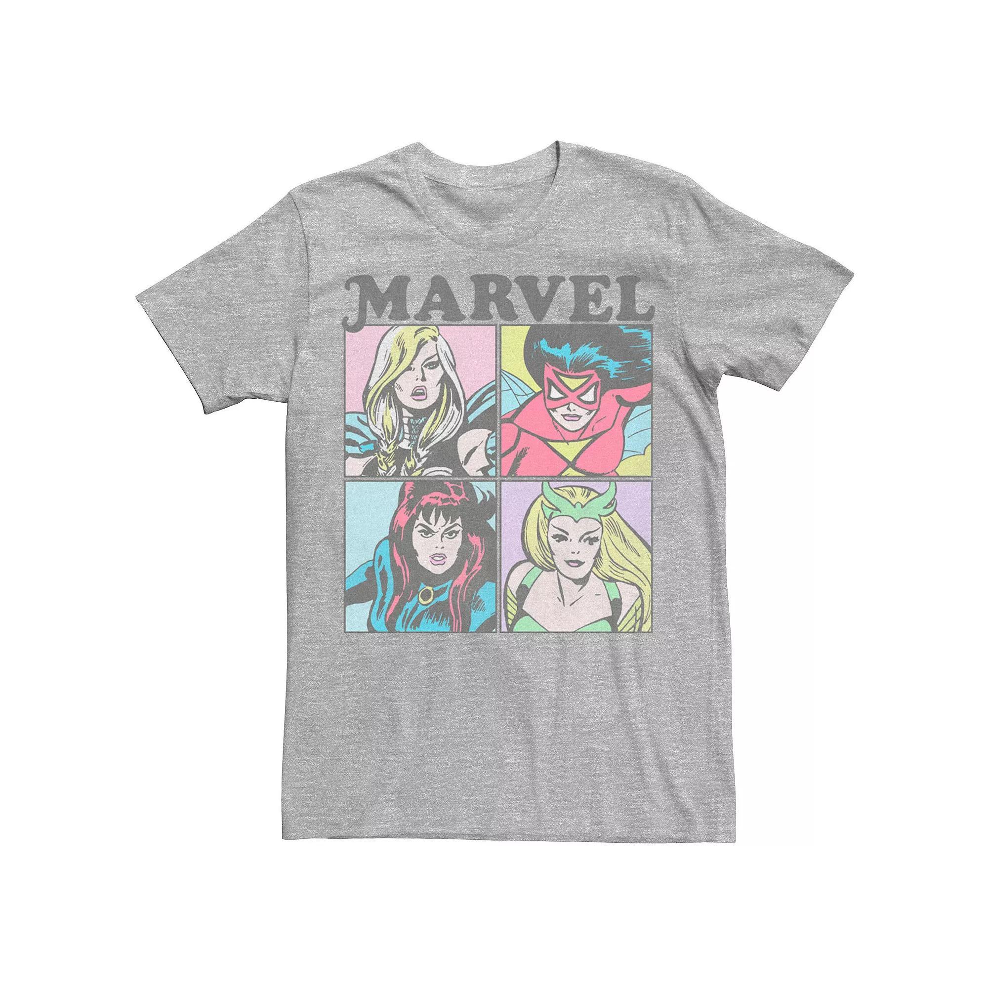 Men's Marvel Ladies Retro Comic Tee, Size: XL, Athletic Grey Product Image