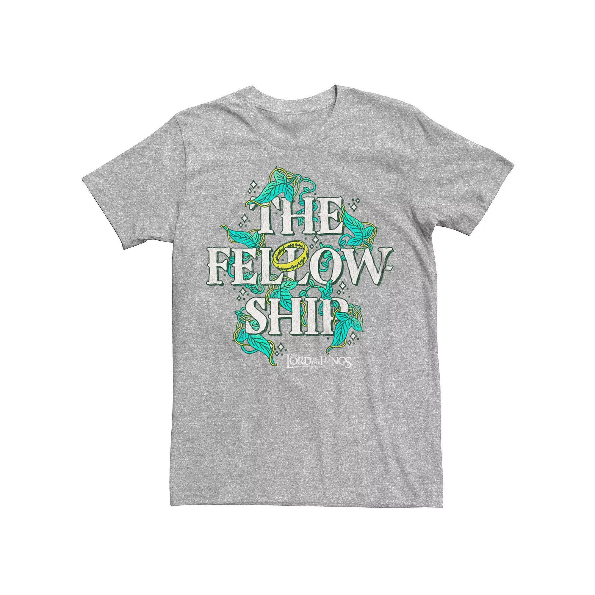 Men's Lord of the Rings: Fellowship of the Ring Leaves Graphic Tee, Size: XXL, Athletic Grey Product Image