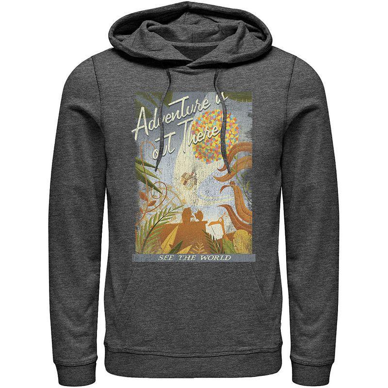Disney / Pixar's Up Men's Poster Distressed Vintage Hoodie, Size: Large, Red Product Image