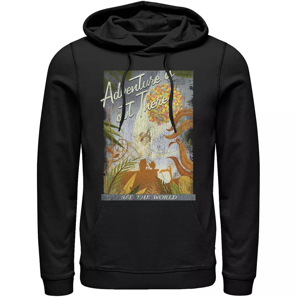 Disney / Pixar's Up Men's Poster Distressed Vintage Hoodie, Size: Large, Red Product Image