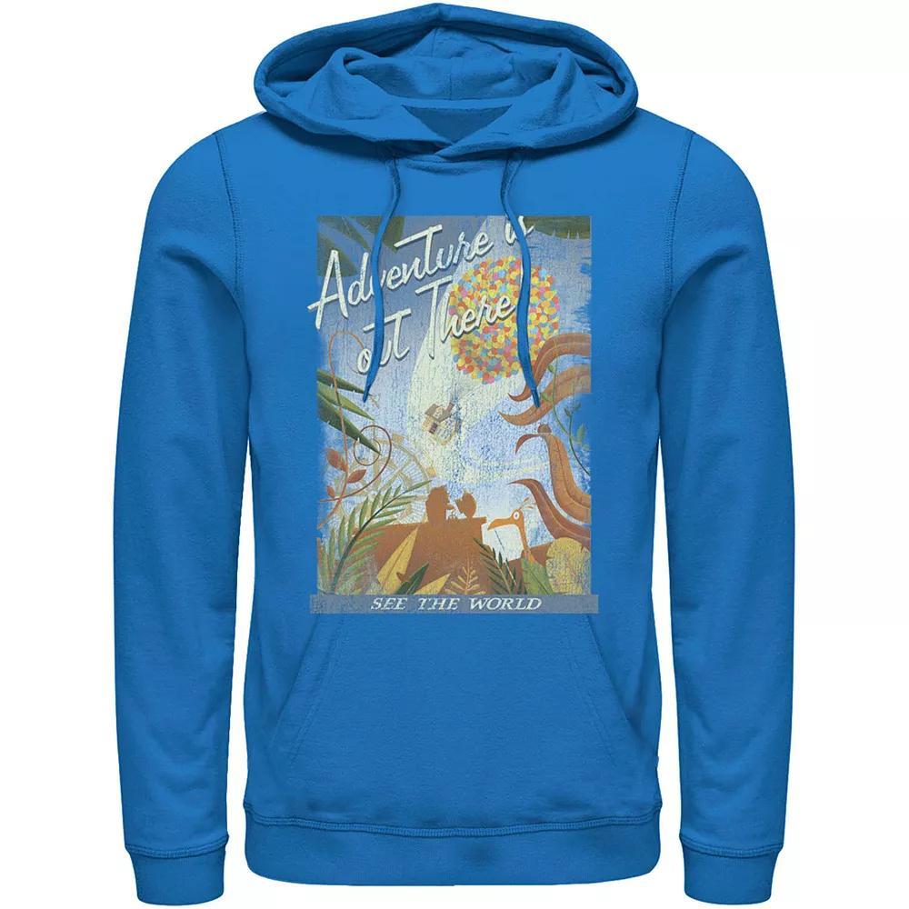 Disney / Pixar's Up Men's Poster Distressed Vintage Hoodie, Size: XL, Royal Product Image