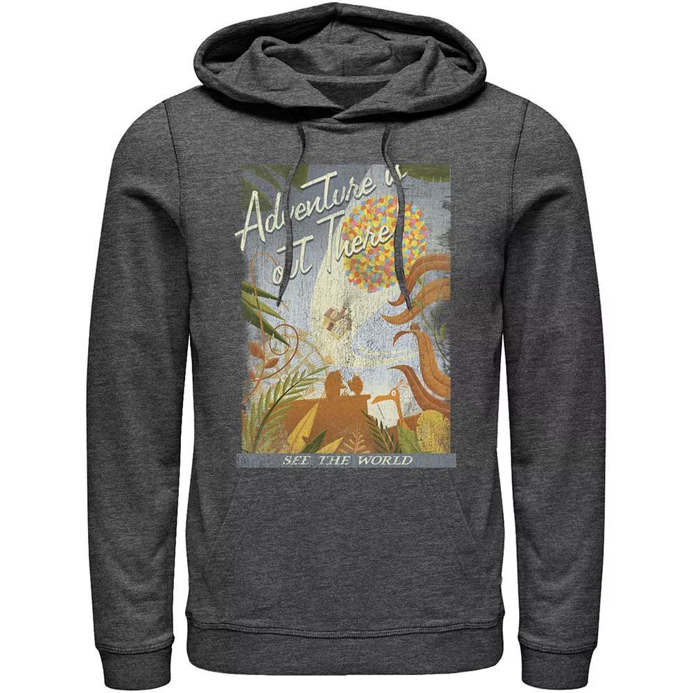 Disney / Pixar's Up Men's Poster Distressed Vintage Hoodie, Size: Large, Red Product Image